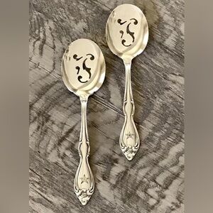 Oneida Wm Rogers Old South II Silver Plated Jam Spoons Set of 2